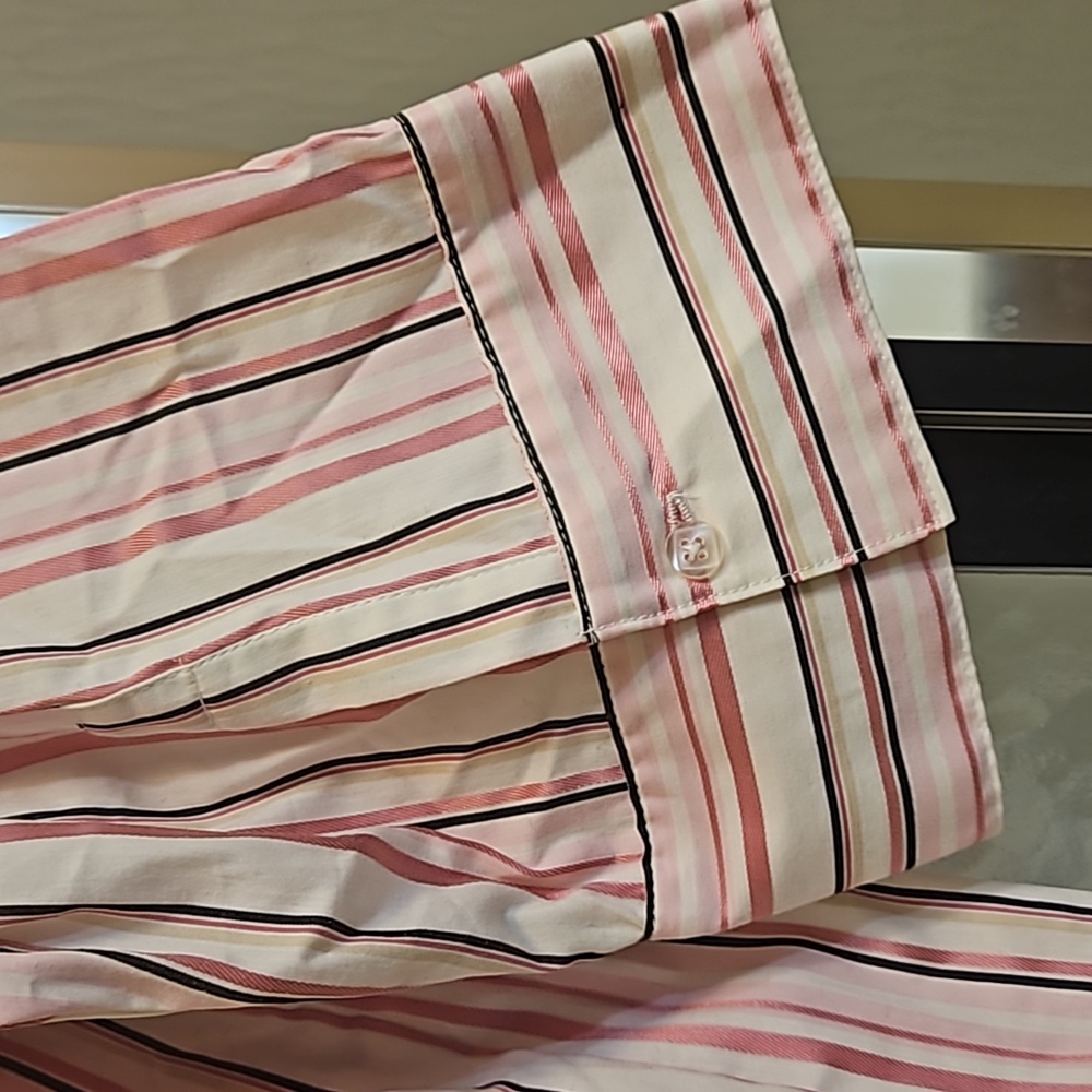 NWT 4X 26W 28W Pink/White Striped Button Down SUMMER โ๏ธ STRETCH N-1307 - Picture 9 of 9